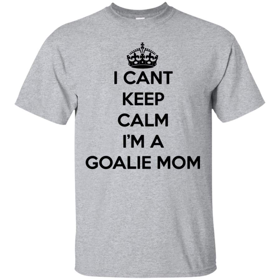 Soccer tshirt-I can’t keep calm i’m a goalie mom black