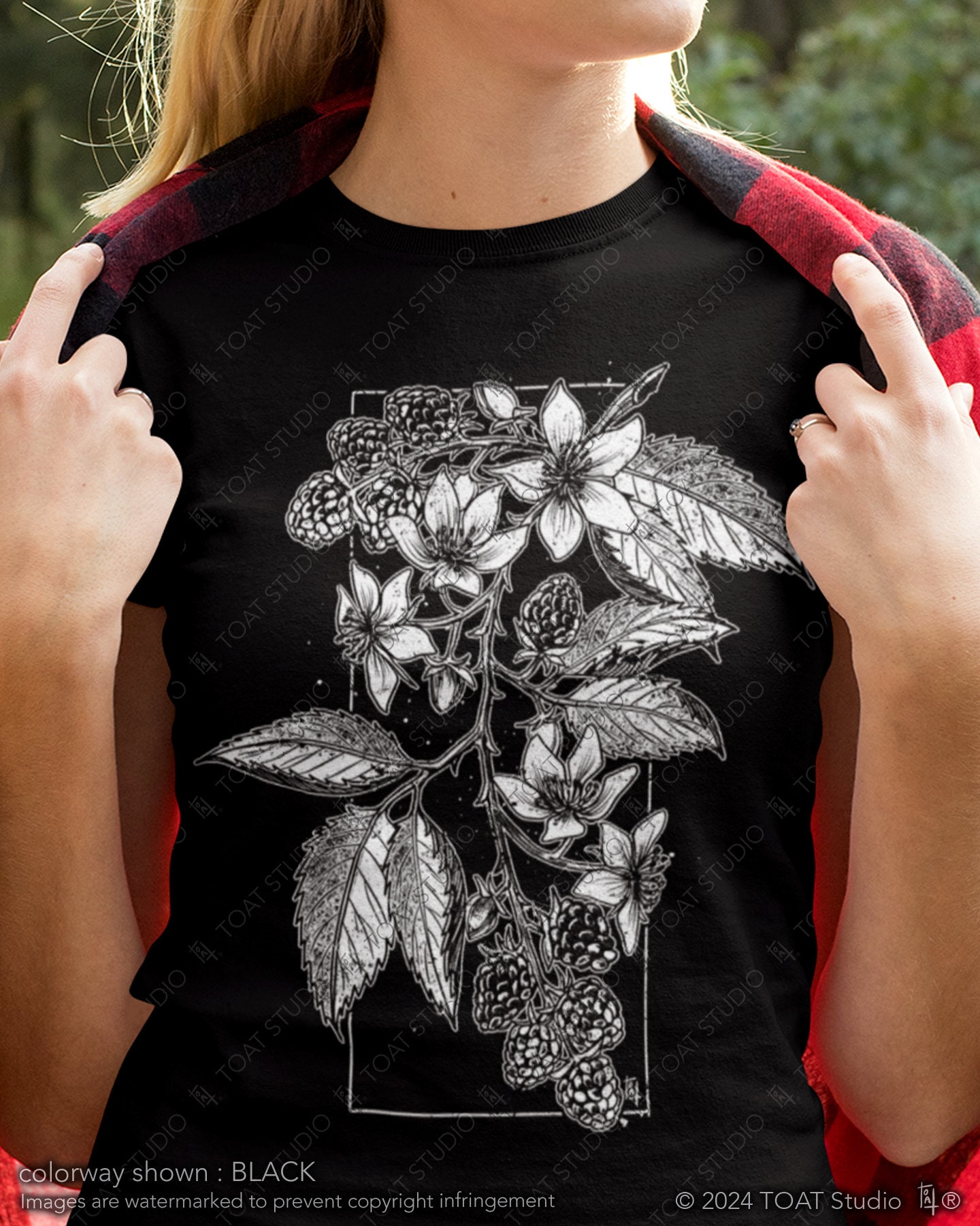 Blackberries Drawing Unisex T-Shirt, Black Currant Flower Art, Raspberry Botanical Art, Fruit Tree Art, Berry Fruits, Farmcore Cottagecore