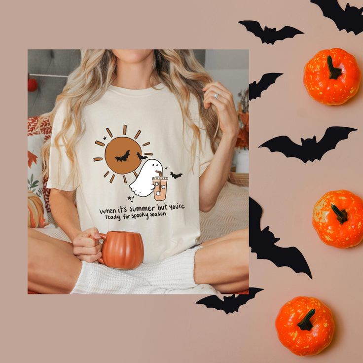 Summer & Spooky Season T-Shirt, Halloween Vibes All Year Round, Perfect for Halloween Lovers, Halloween Tshirt