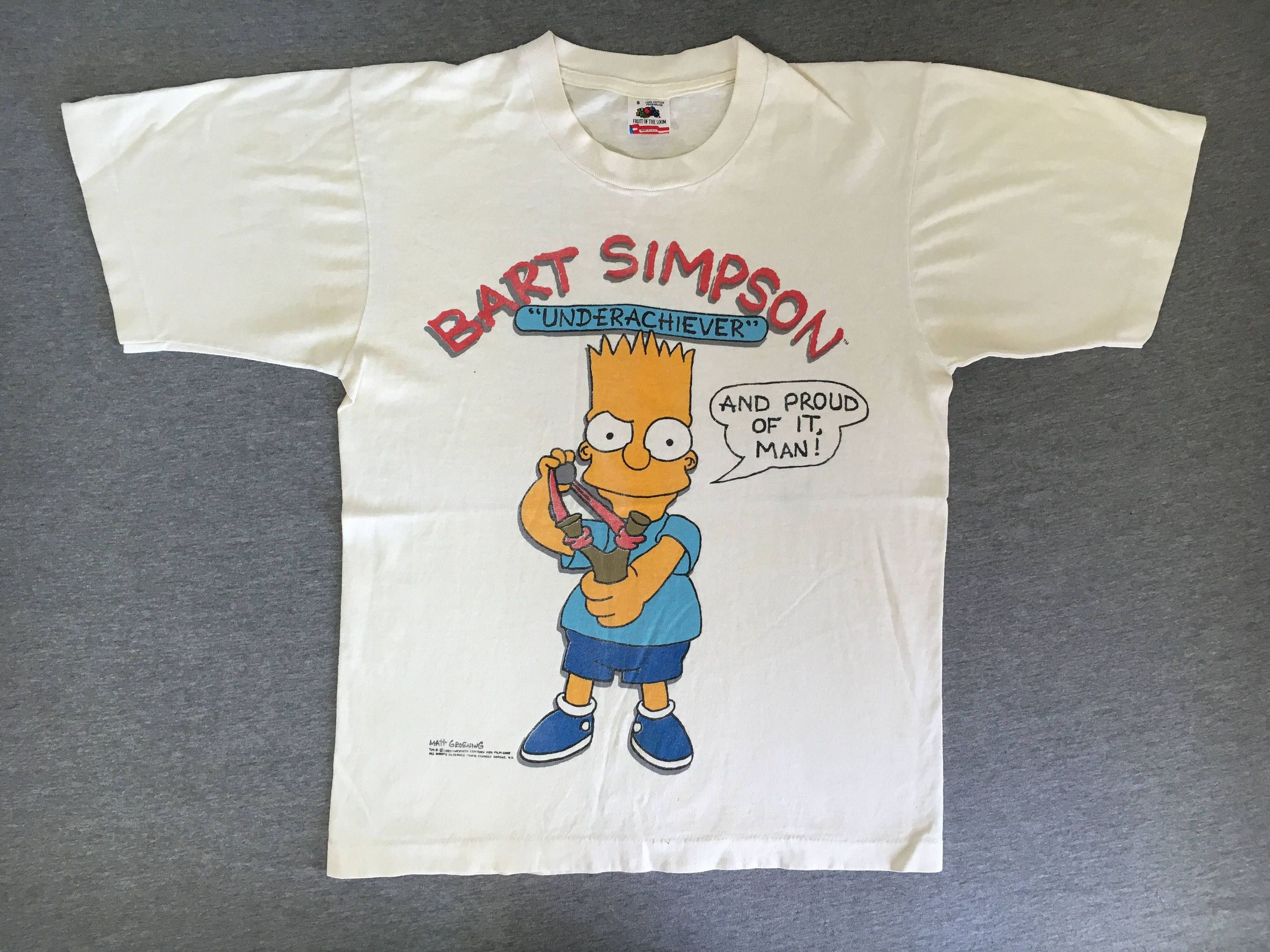 Bart Simpson Shirt Vintage 1989 80S Underachiever The Simpsons Cartoon Tv Shirtmatt Gr Shirt