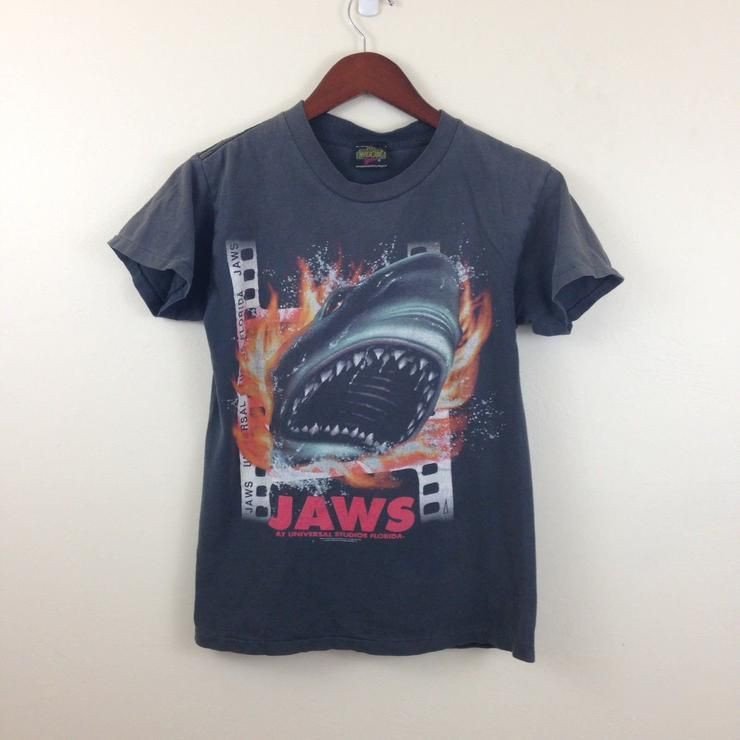 Vintage Universal Studios Florida Jaws Double Graphic Souvenir Shirt