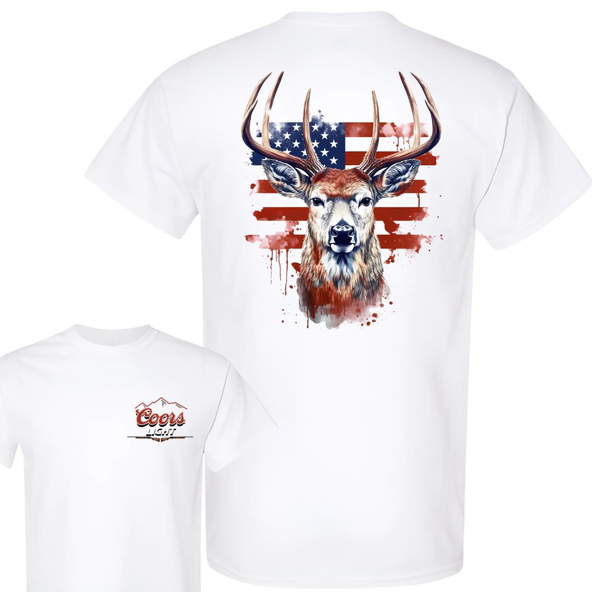 Coors Light HUnting Deer American T-shirt