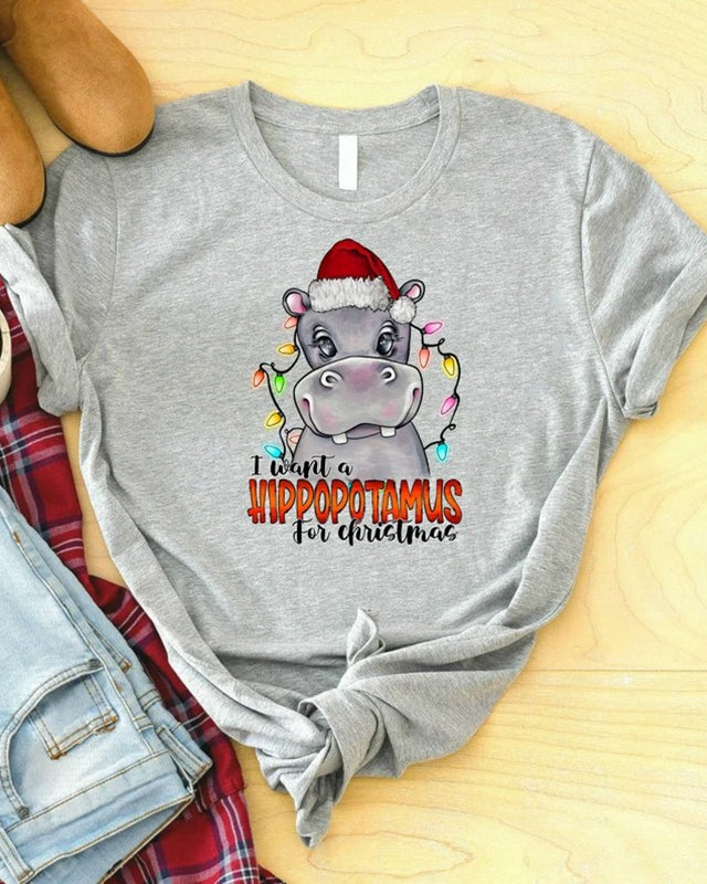 Christmas Shirt, I Want A Hippopotamus For Christmas Shirt