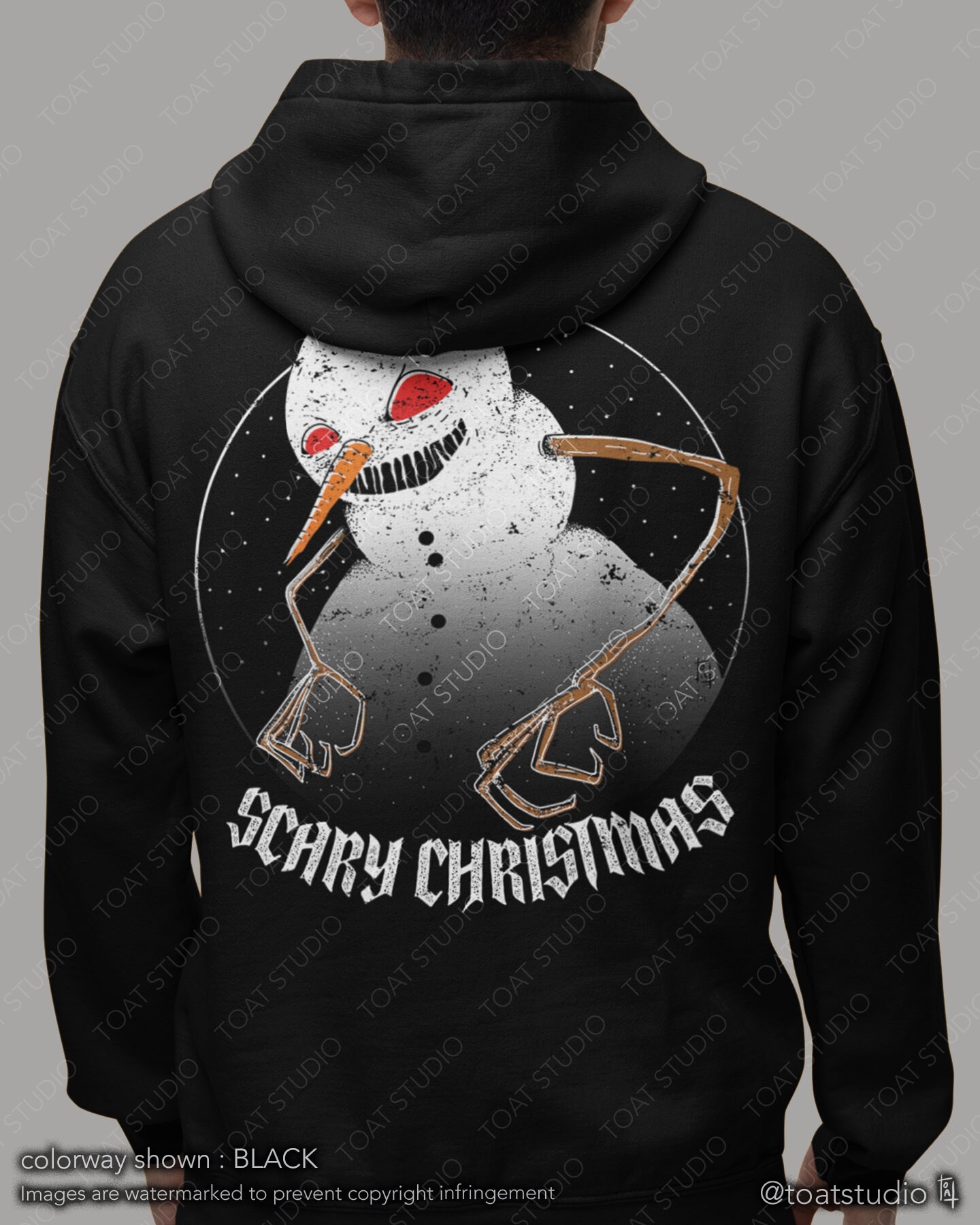 Scary Snowman Unisex Hoodie, Merry Creepmas, Spooky Christmas, Alternative Christmas, Creepy Snowman, Snow Monster, Xmas Horror, Deadly Snow