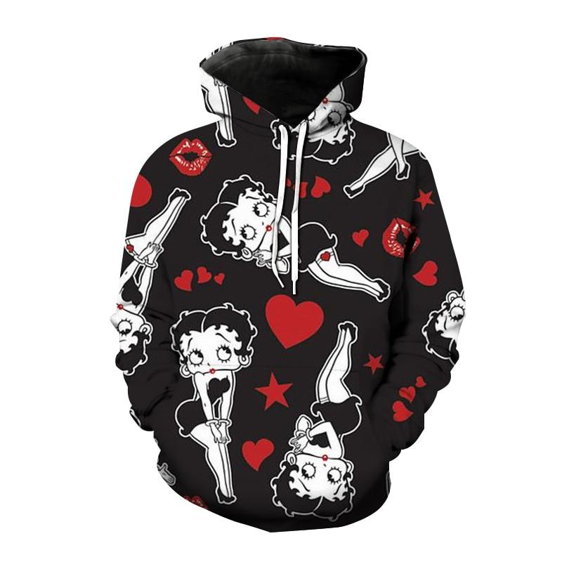 Anime Cartoon Sexy Girl 3D Printed Sweatshirt  Betty Boop Hoodies, Shirt Outfit Idea