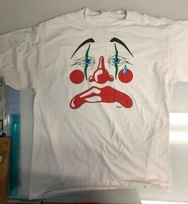 Crying Clown Tragedy Vintage 90s Tee Shirt Outfit, Shirt Outfit Idea