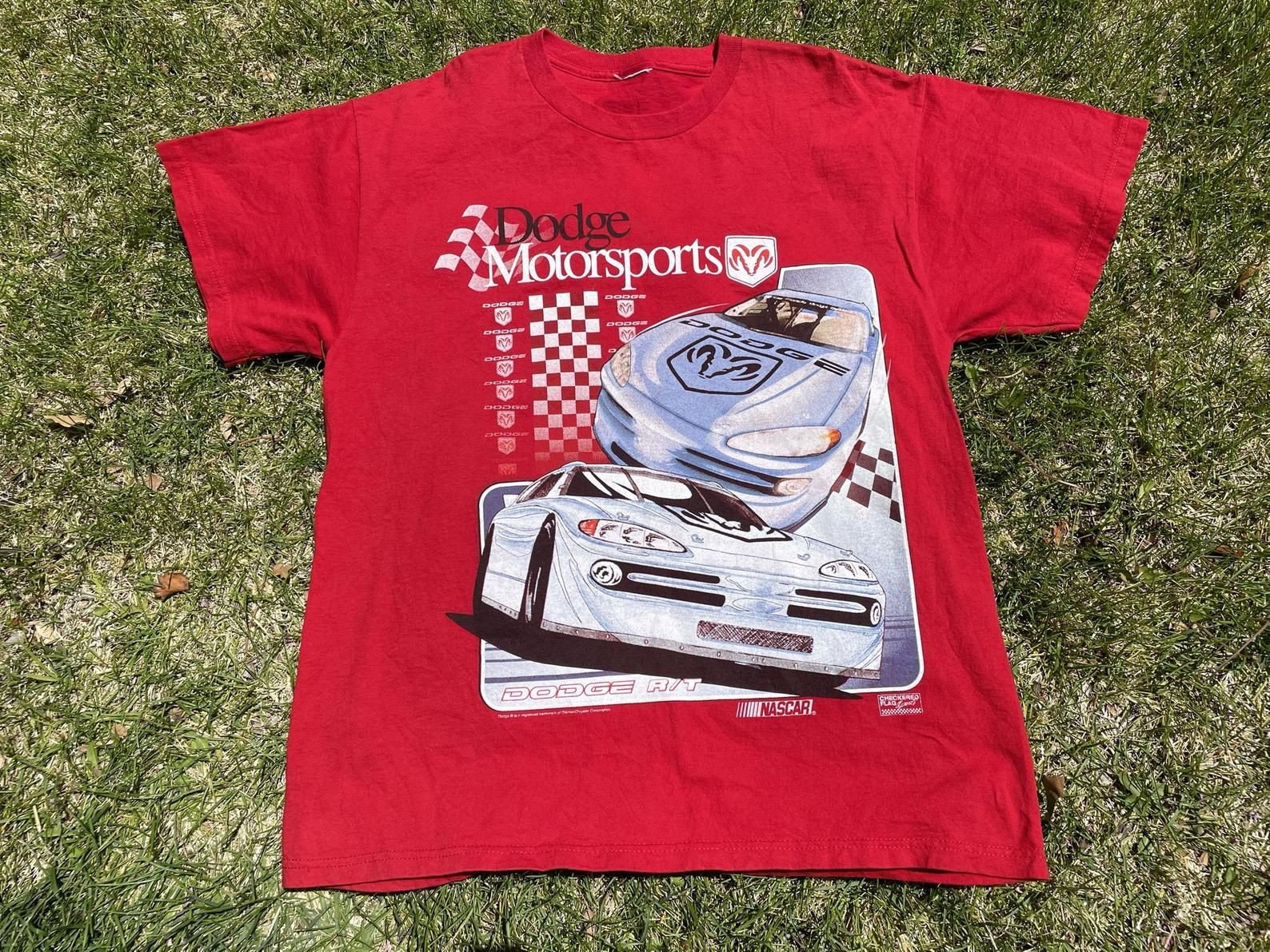 Vtg 90S Dodge Motorsports Dodge R/T Nascar Racing Front And Back Ed T-Shirt