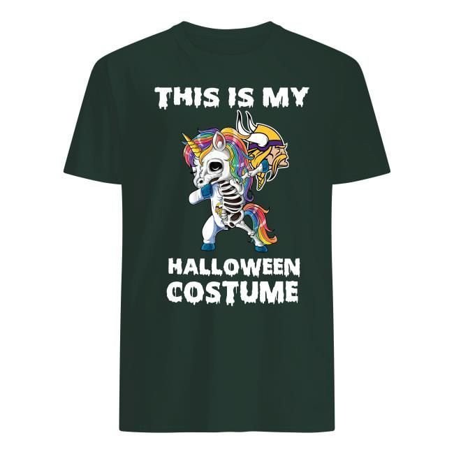 This Is My Halloween Costume Funny Dabbing Unicorn Skeleton Minnesota Vikings Football Fans Shirts