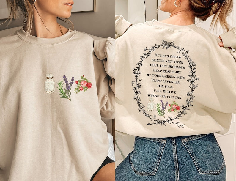 Salt Rosemary Lavender Love Magic Spell Sweatshirt