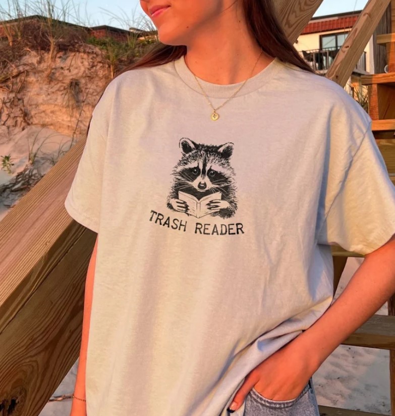 Bookish Raccoon Trash Reader Book Lover Shirt Outfit, Shirt Outfit Idea