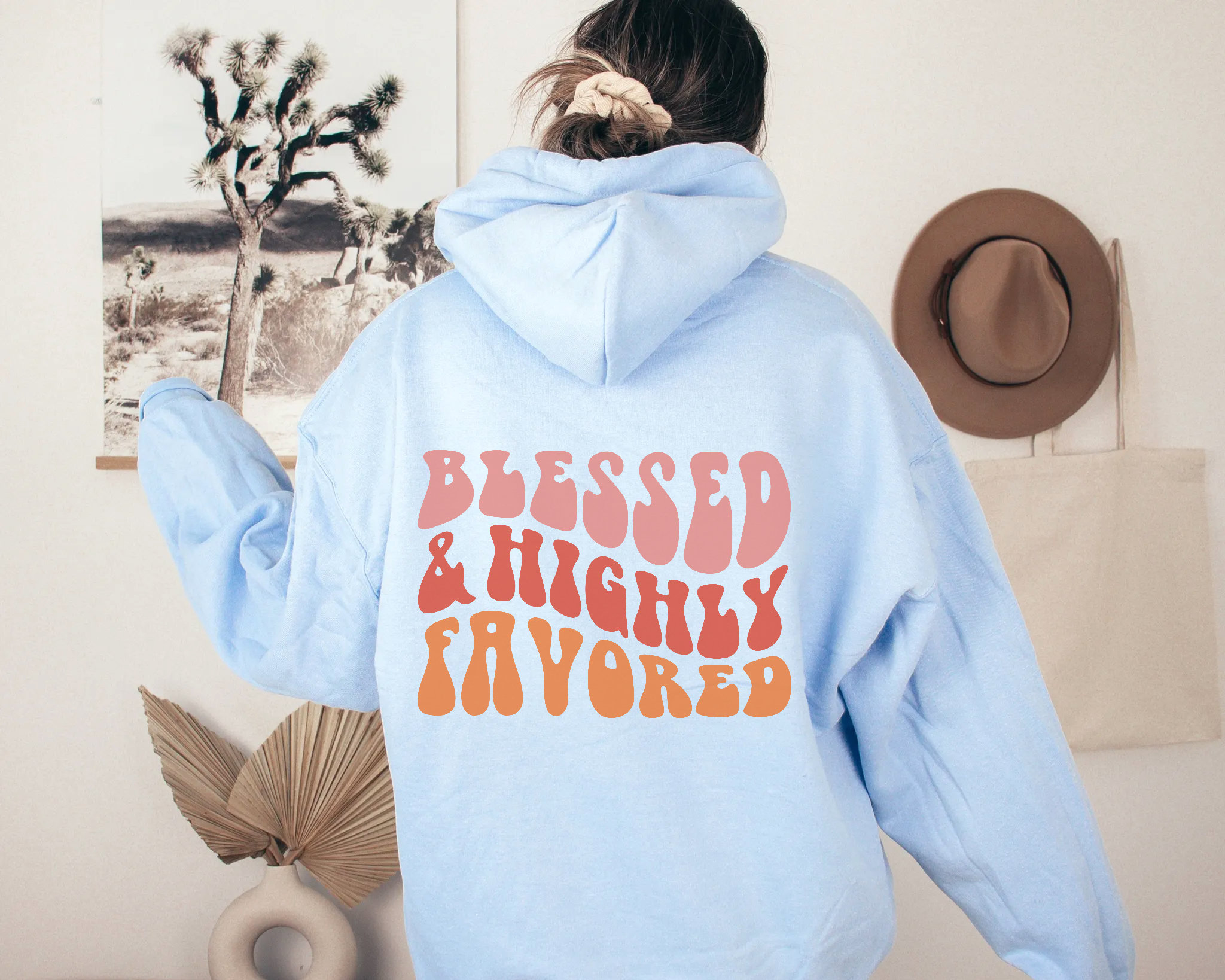 Blessed & Highly Favored Christian Hoodie Trendy Hoodies Religious Apparel Church Sweatshirt VSCO Hoodie Tumblr Oversized Hoodie Retro