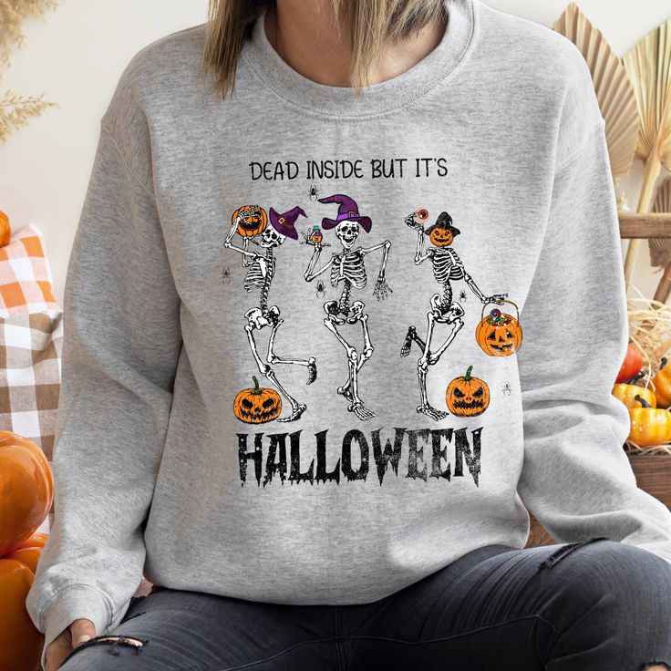 Dead Inside But It's Halloween Sweatshirt – XL / Navy, Halloween Costume Ideas