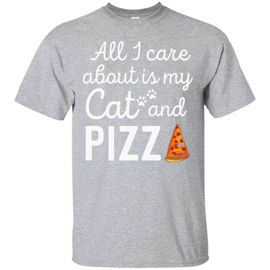 Best Seller All I Care About Is My Cat And Pizza T Shirt