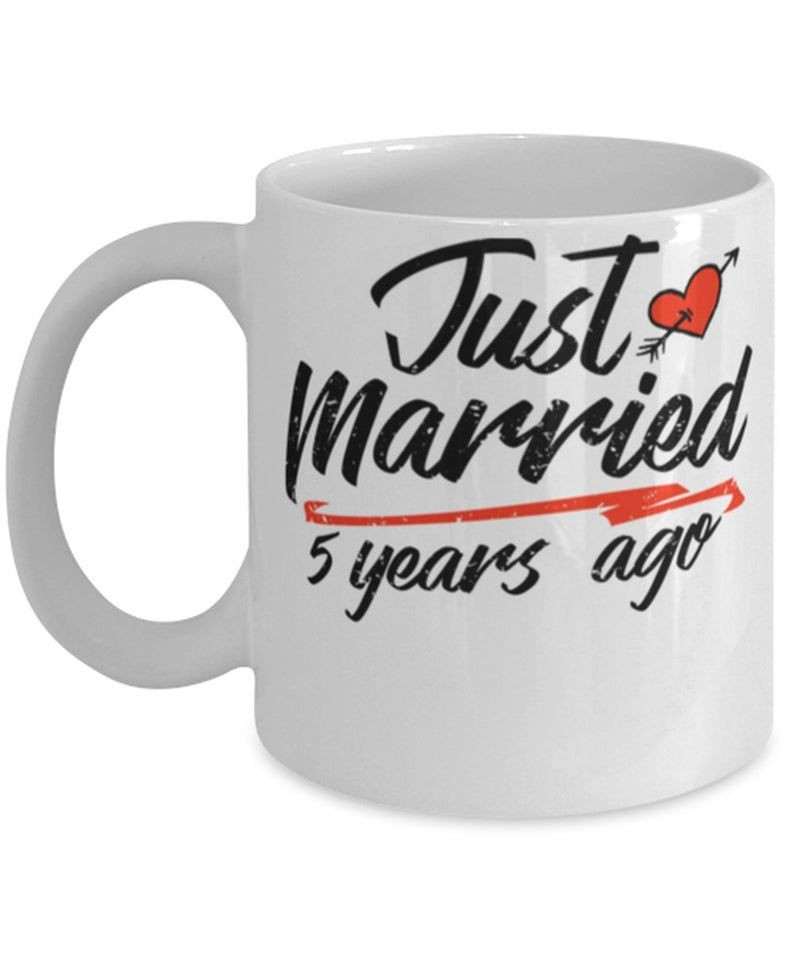 5Th Wedding Anniversary Mug, Gift For Couple, Husband & Wife, Him & Her, Just Married 5 Years Ago