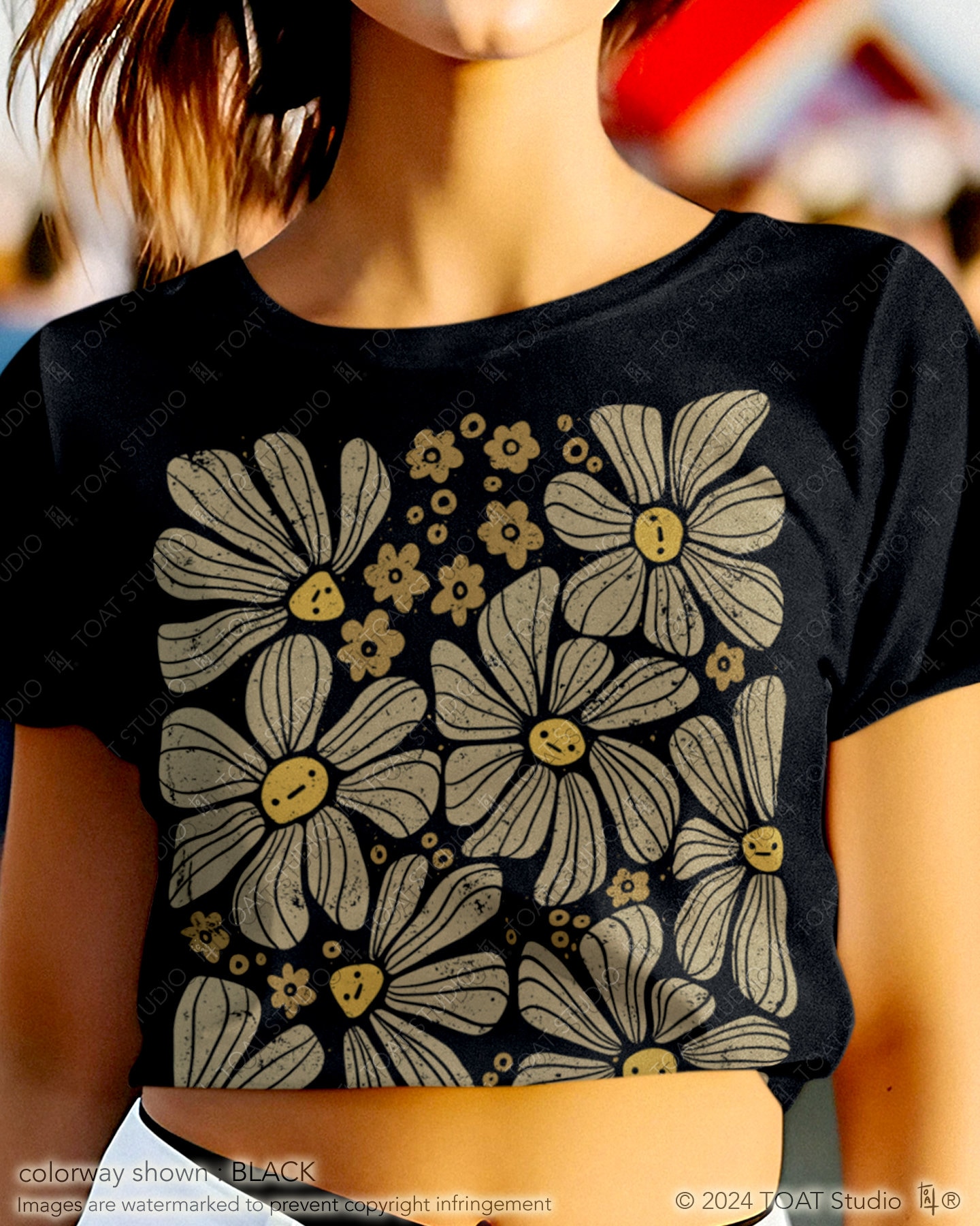 Boho Wildflowers Unisex T-Shirt, Daisy Festival Shirt, Botanical Neutral, Flower Market, 70s Retro Floral Tee, No Emotion Emo Flower, 1970s