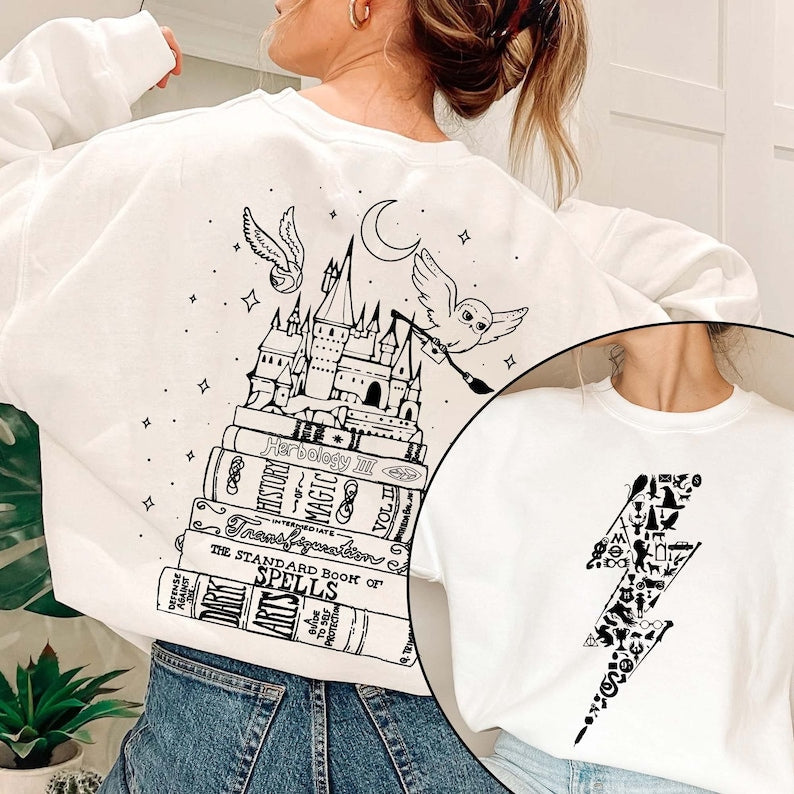 Wizard Castle Book Reading Magic Hp Sweatshirt