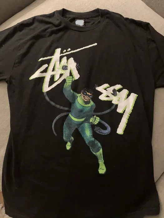 Stussy Marvel Comics Doc Ock Doctor Octopus Spider Man Tee Shirt Outfit, Shirt Outfit Idea