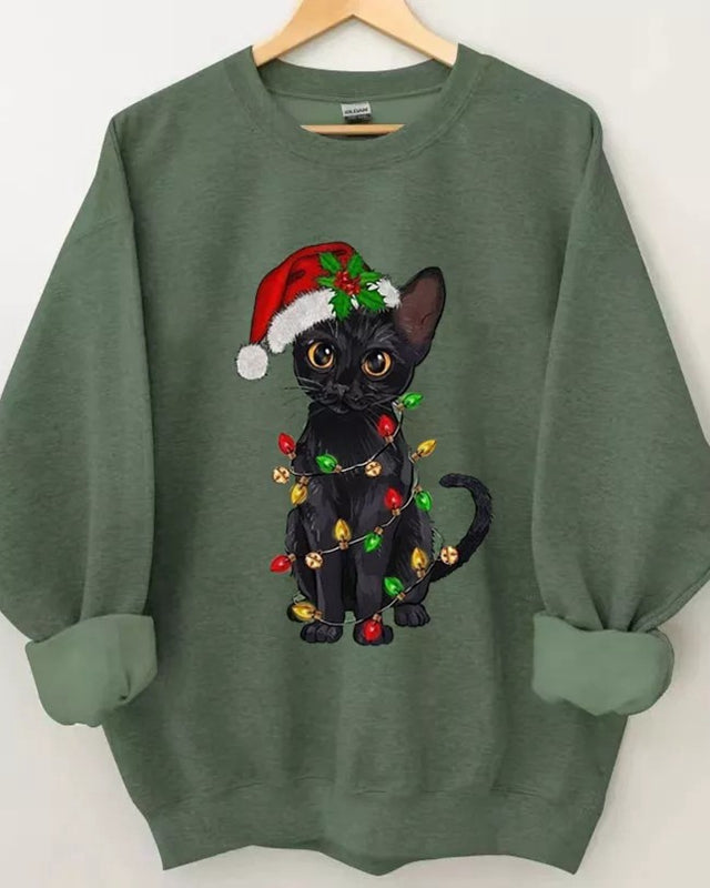 Black Cat Christmas Sweatshirt