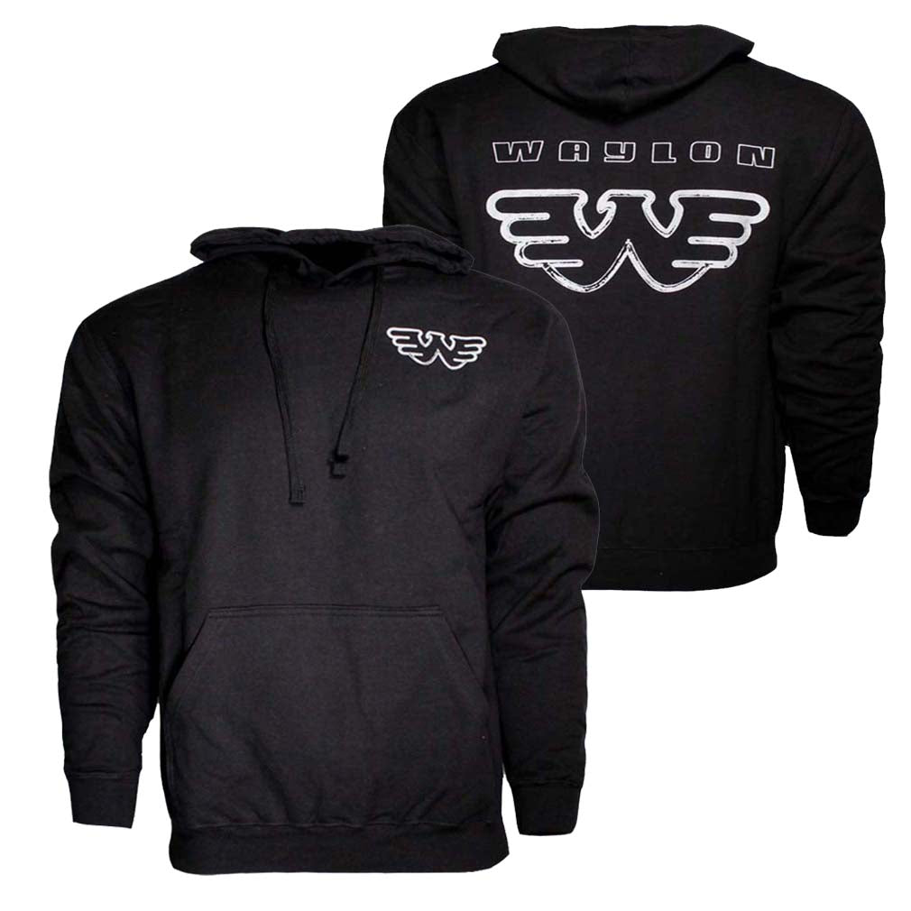 Waylon Jennings Silver Flying W Hoodie Sweatshirt