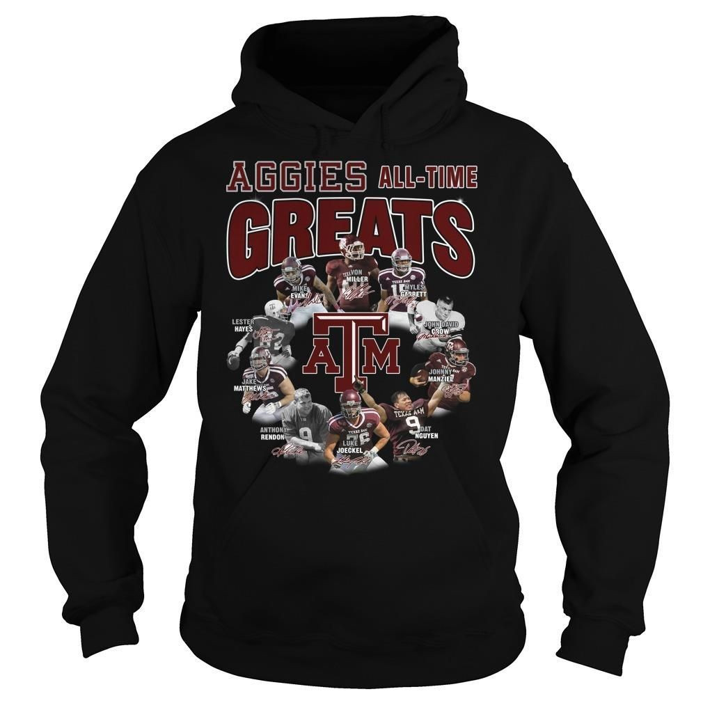 Texas Am Aggies All Time Greats Football Team Fans Signatures Shirts