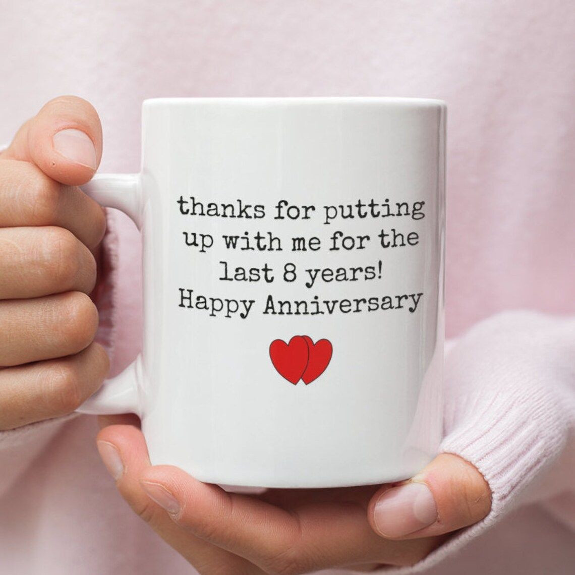 8Th Wedding Anniversary Mug Gift For Couple, Husband. Him, 8 Year Anniversary Gift For Him