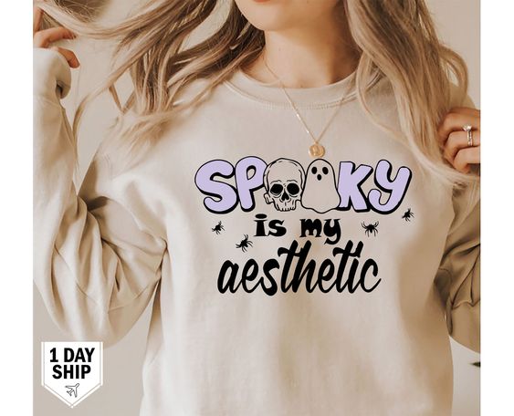 Spooky Is My Aesthetic Spooky Season Vintage Sweatshirt