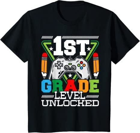 Back To School 2021 – 1St Grade Level Unlocked – First Day Of School Video Game Dult, Youth Shirt