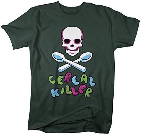 Shirts By Sarah Mens Funny Cereal Killer Shirt Hilarious Skull Shirts 1709