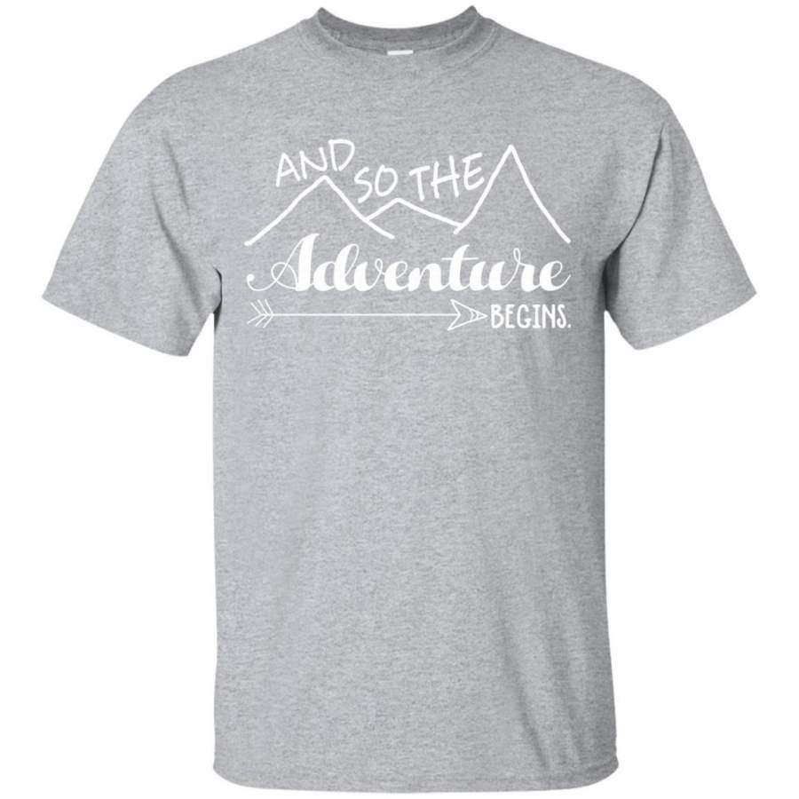 Camper Love Camping Gift, And So The Adventure Begin T-Shirt