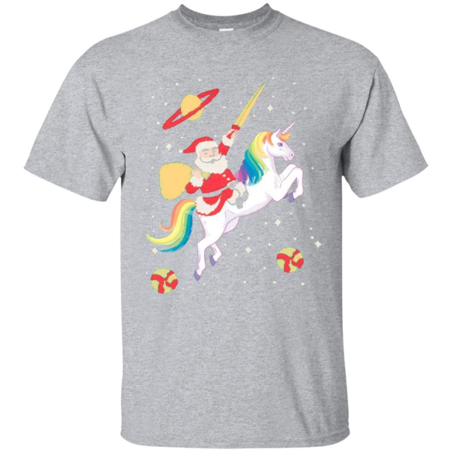 Santa Riding Unicorn t-shirts tee Santa t-shirts tee