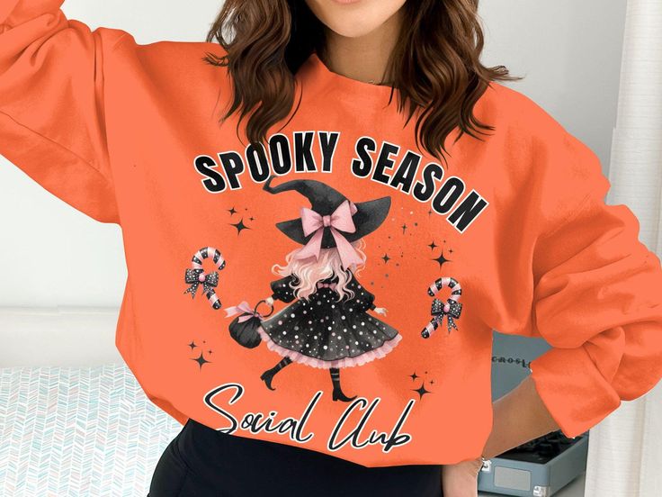 Spooky Season Social Club 2024 Sweatshirt, Halloween Themed Sweatshirt, Witchy Autumn Apparel, Festive Fall Pullover, Cute Halloween Top, Halloween Costume Ideas