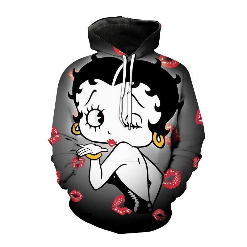 Betty Boop Hoodies  Anime Cartoon Sexy Girl 3D Printed Sweatshirt, Shirt Outfit Idea