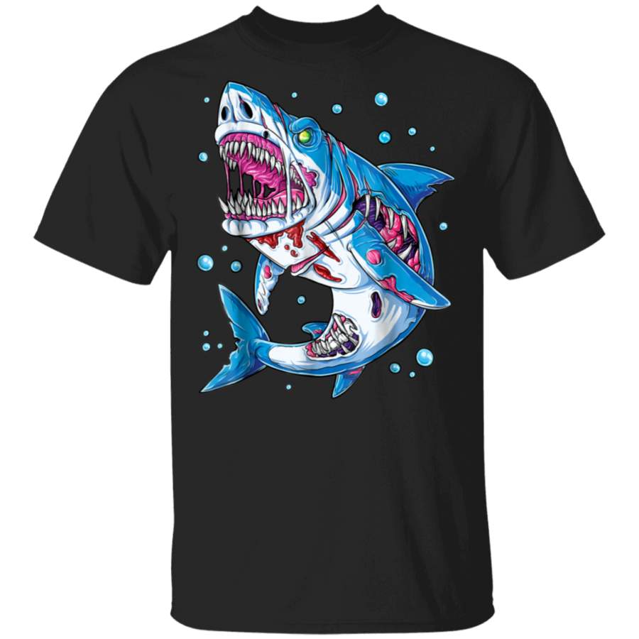 Shark Zombie T shirt Halloween Kids Boys Men Jawsome Zombies