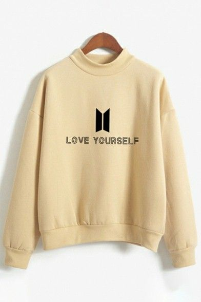 Bts Stylish Letter Printed Sweatshirt