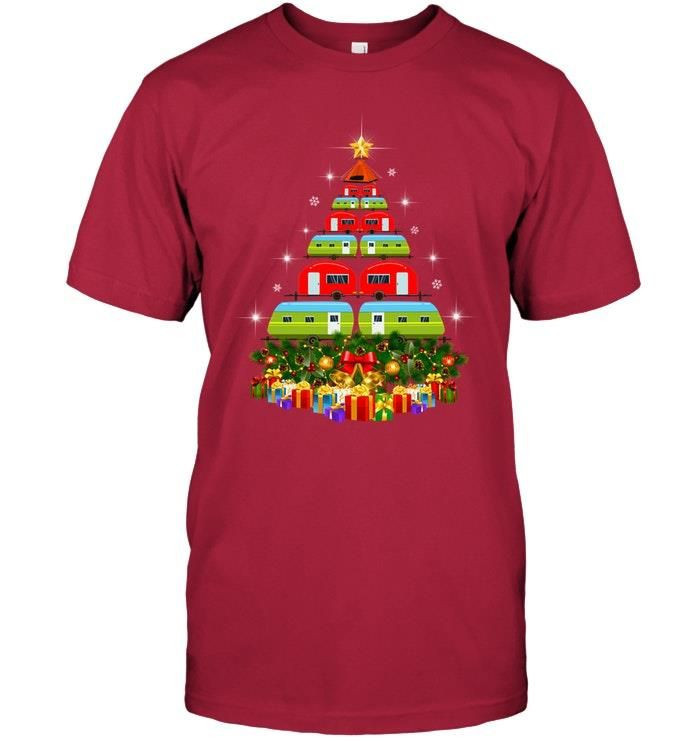 Camper Van Christmas Tree Funny Camping Lovers Xmas Gift Shirts