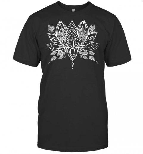 White Henna Lotus Yoga Bohemian Graphic T Shirt