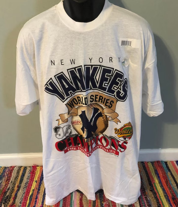 Vintage 90s The Dynasty Continues MLB Baseball 1996 New York Yankees World Series Champions Tee Shirt Outfit, Gift For Men, For Women