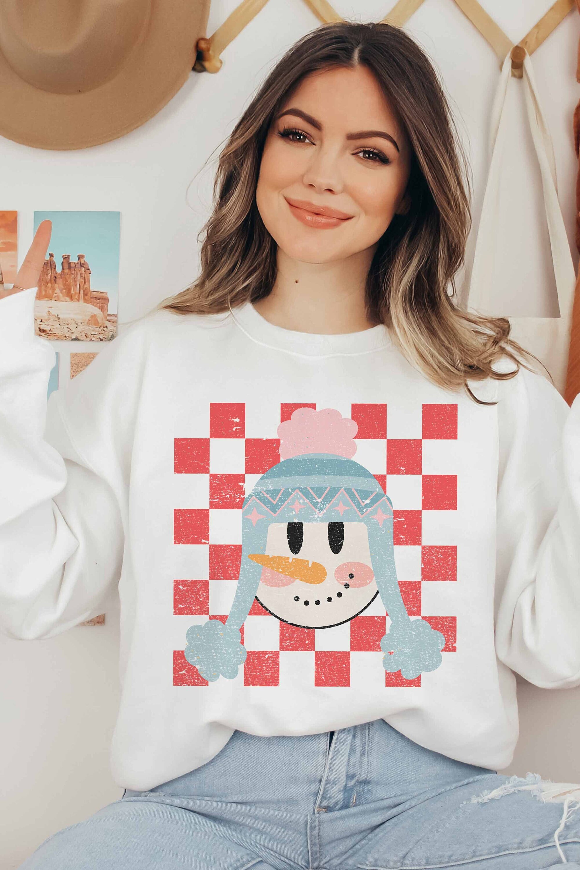 Snowman sweatshirt Snowman Face Santa Baby Sweatshirt Snowmen Pink Santa Sweatshirt Hohoho Sweatshirt Christmas Outfit Holiday Sweatshirt