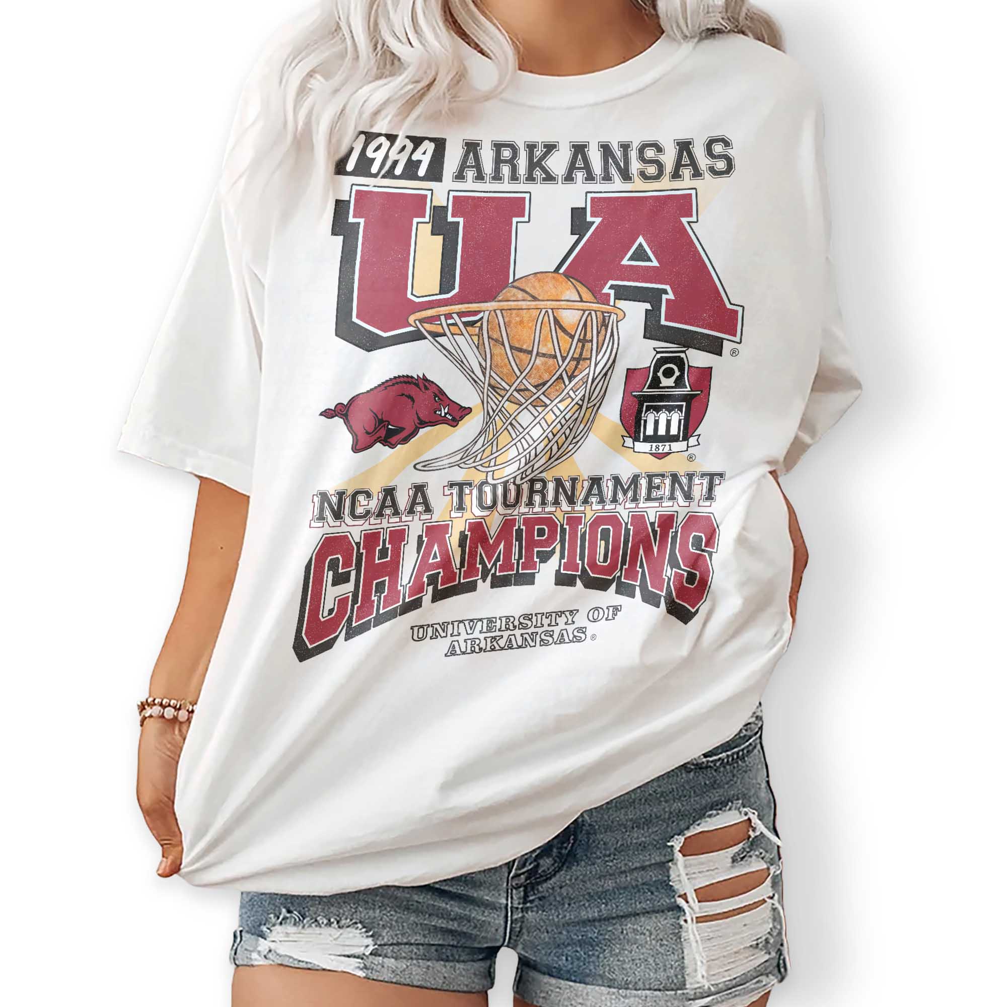 University of Arkansas Tournament Champs NCAA T Shirt Gift for Birthday Full Size Full Color Top Womenswear New Arrival, Shirt Outfit Idea