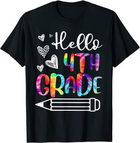 Back To School 2021 – Hello First Day Of 4Th Grade Back To School Shirt For Kids And Teachers