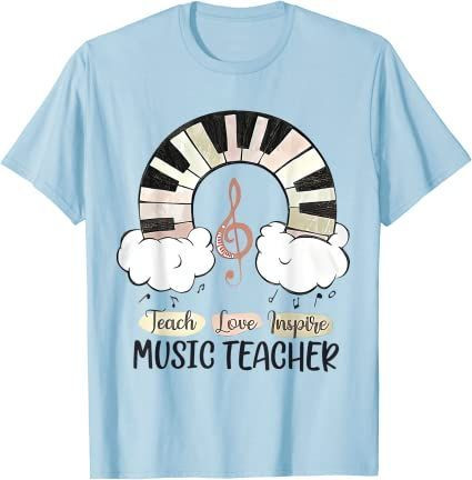 Back To School 2021 – Teach-Love Inspire Rainbow Music Back To School Shirt For Teachers