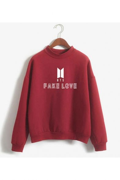 Bts Stylish Letter Printed Casual Sweatshirt