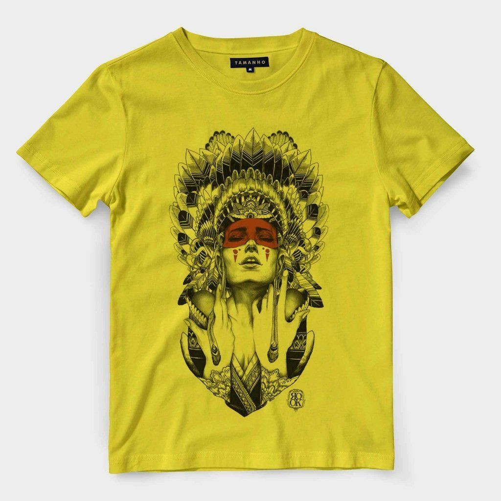 Camiseta Caveira Indiana Indigena Camisa Blusa Shirt