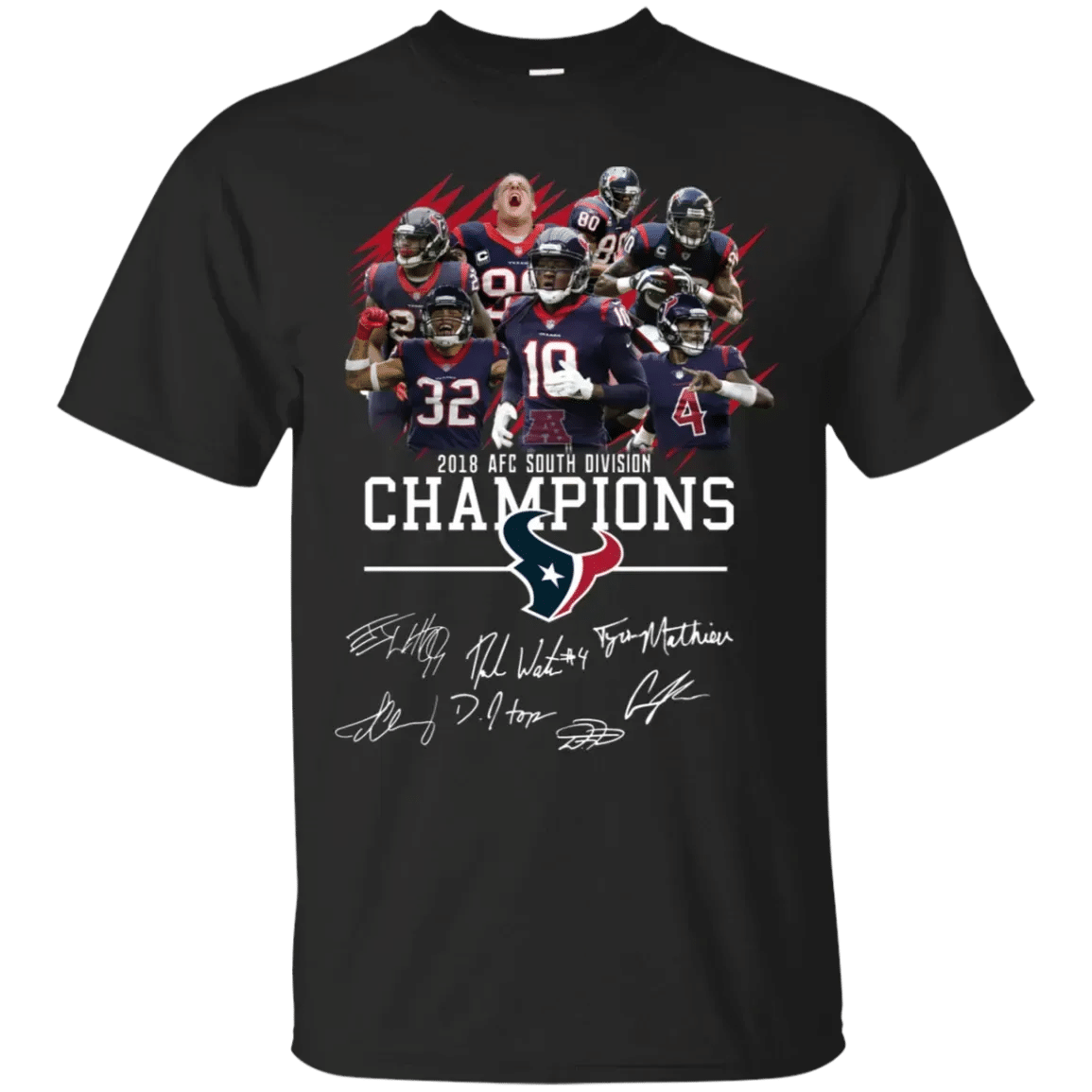 2018 Afc South Division Champions Houston Texans With Signature Shirt