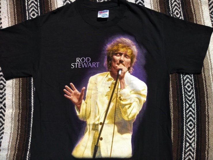 Rod Stewart Vintage Shirt A Night To Remember Mint Concert Tour Single Stitch Pop Rock Band 90S Full Print Music Usa Shirt