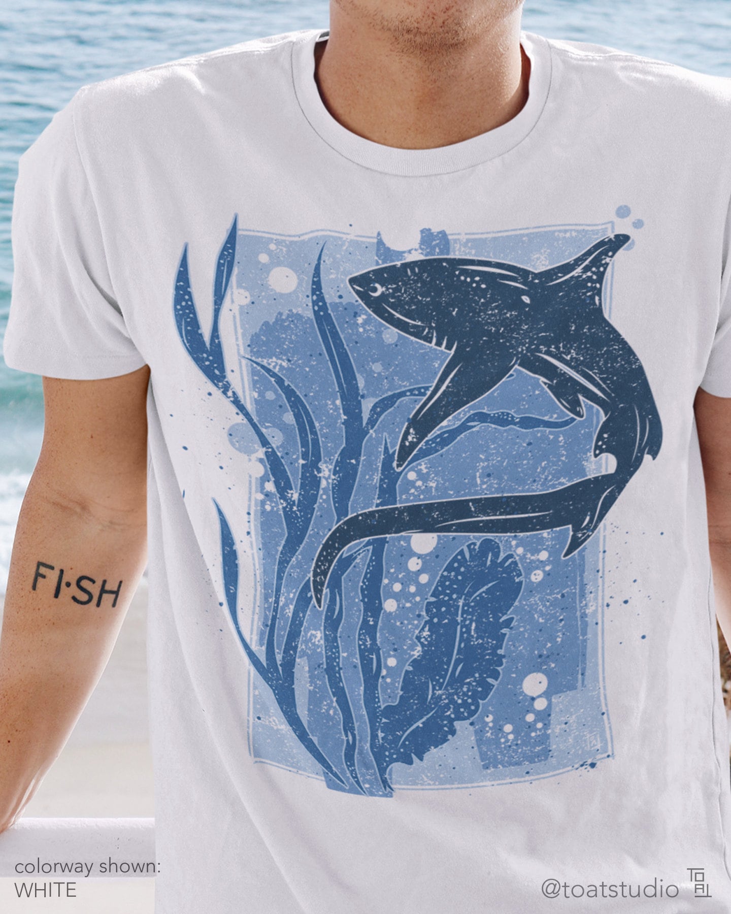 Thresher Shark Unisex T-shirt, Shark Silhouette , Marine life, Aquatic wildlife, Coral Reef, Save the Planet Jersey Tshirt, Baby Shark