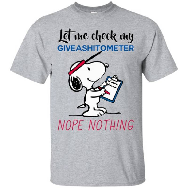 Snoopy Peanuts Cartoon Let Me Check My Giveashitometer T Shirt, Shirt Outfit Idea