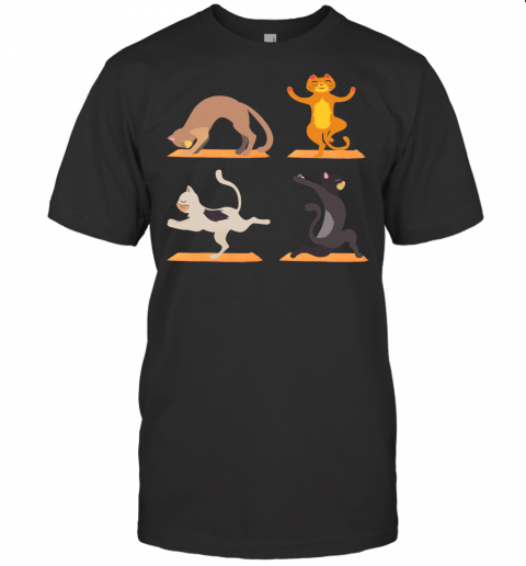 Cat Yoga Tshirt Funny Gift For Cat Lovers