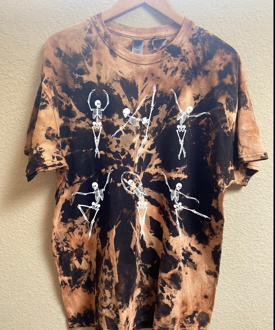 Dancing Skeletons Shirt | Halloween Oversized Shirt Witch Shirt | Bleached Halloween Shirt | Halloween Shirts | Bleached Shirt Unisex Shirt