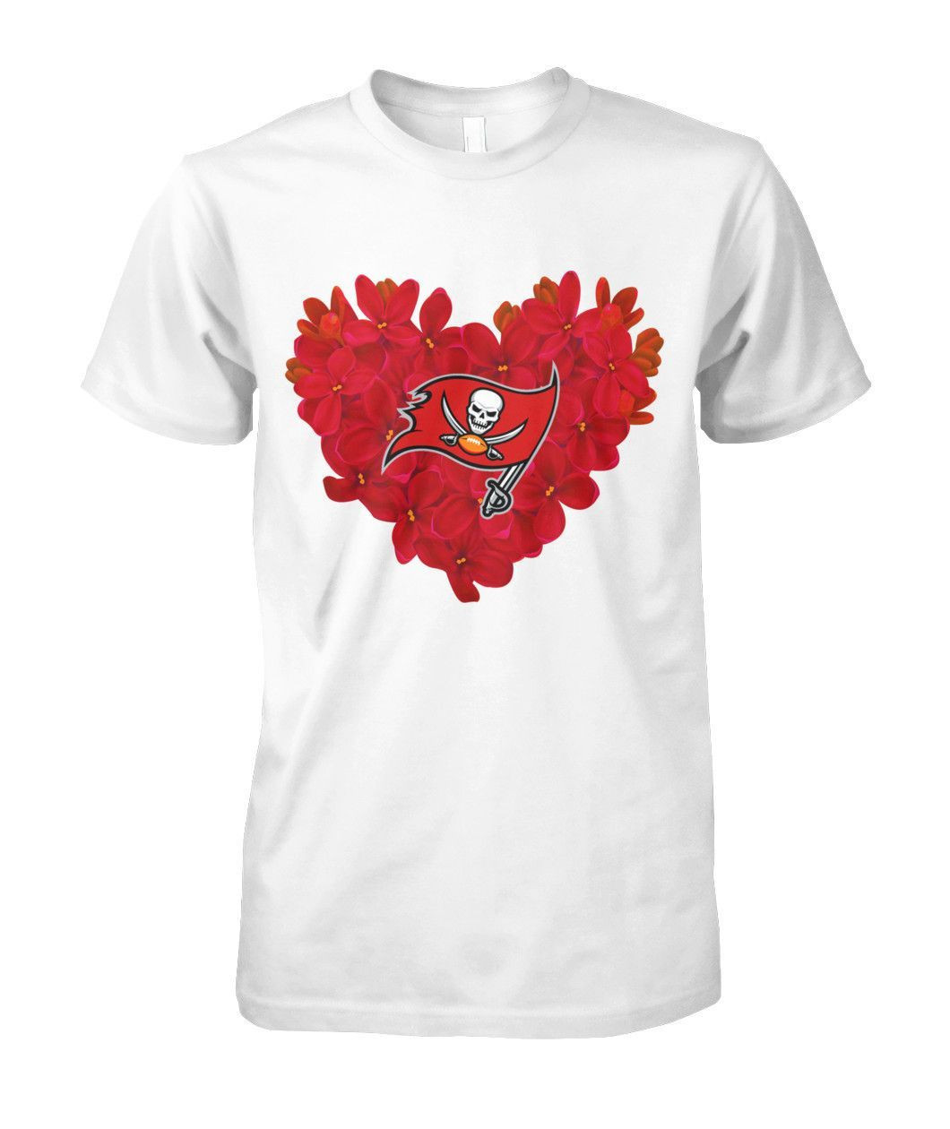 Tampa Bay Buccaneers Flower Heart American Football Fans Gift Shirts